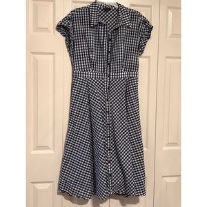 Navy and White Gingham Dress